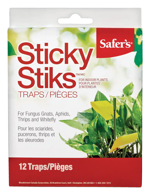 SAFER'S INDOOR PLANTS STICKY STICKS 12 / PK